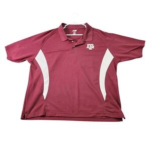 Texas A&M Aggies Shirt Mens 2XL Red NCAA Football Pro Player Polo Short Sleeve